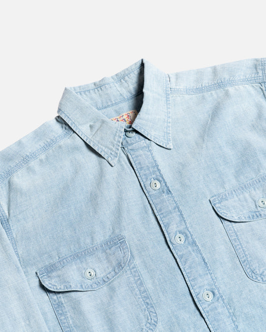 Wythe New York Chambray Workshirt - Washed and Sunfaded Indigo