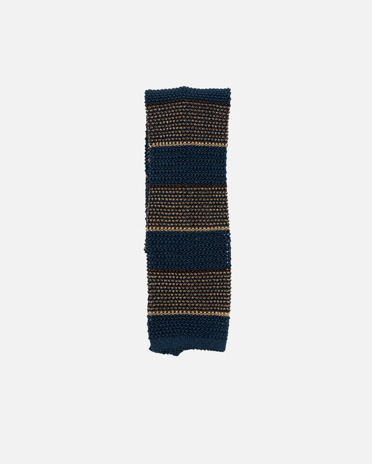 The Decorum Knit Tie in Navy/Beige