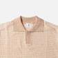 Iolo houndstooth Half Collar Polo Beige/Cream