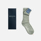 Bresciani LM100 Salvia Ribbed Over The Calf Linen socks