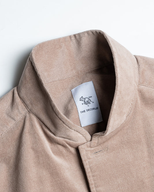 YK Taupe Stand Collar Work Jacket FW24