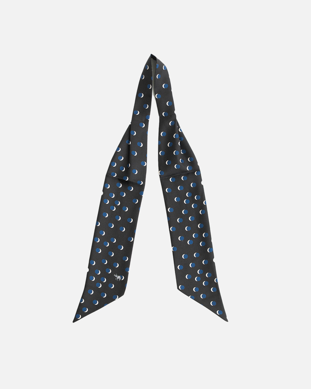 YK Blue Dot Black Scarf