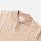 Iolo houndstooth Half Collar Polo Beige/Cream