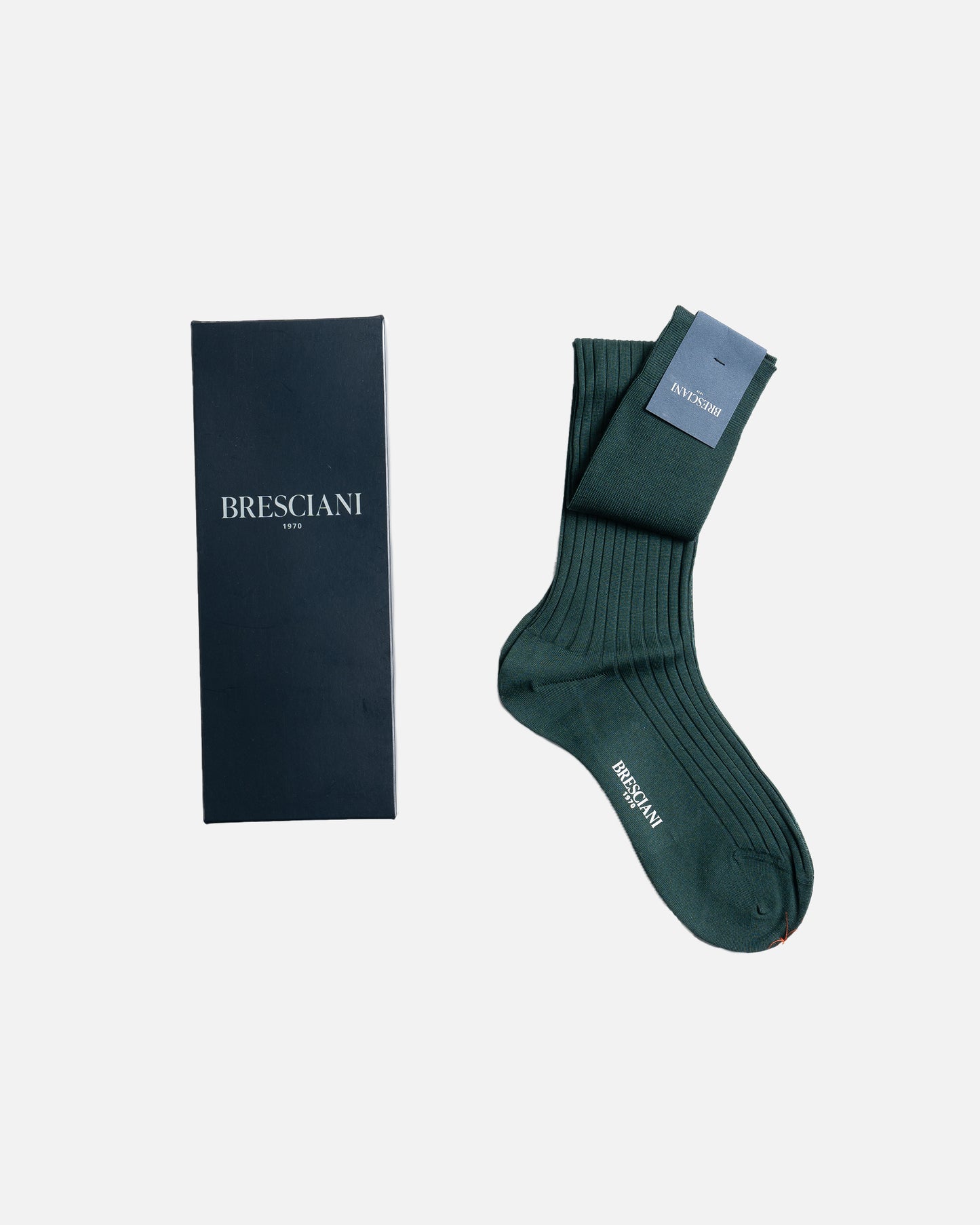Bresciani 015 Verdone Ribbed Over The Calf Cotton socks