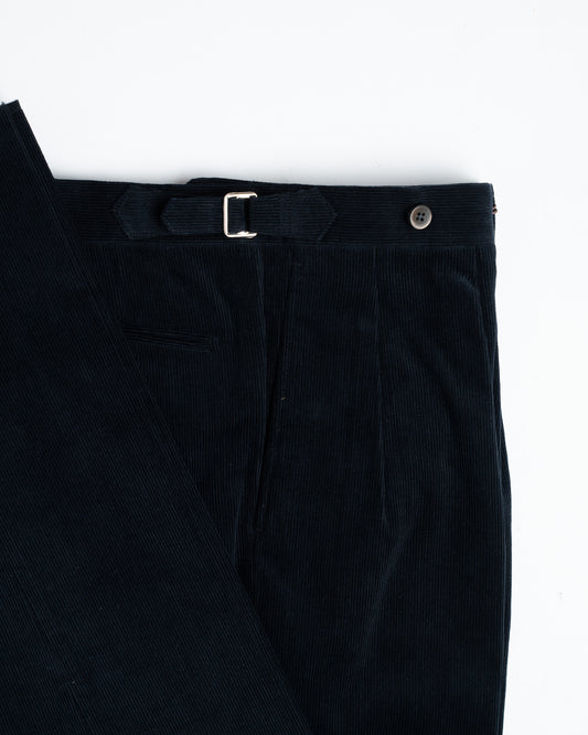 The Decorum Grant Trousers in Dark Navy Cotton Corduroy