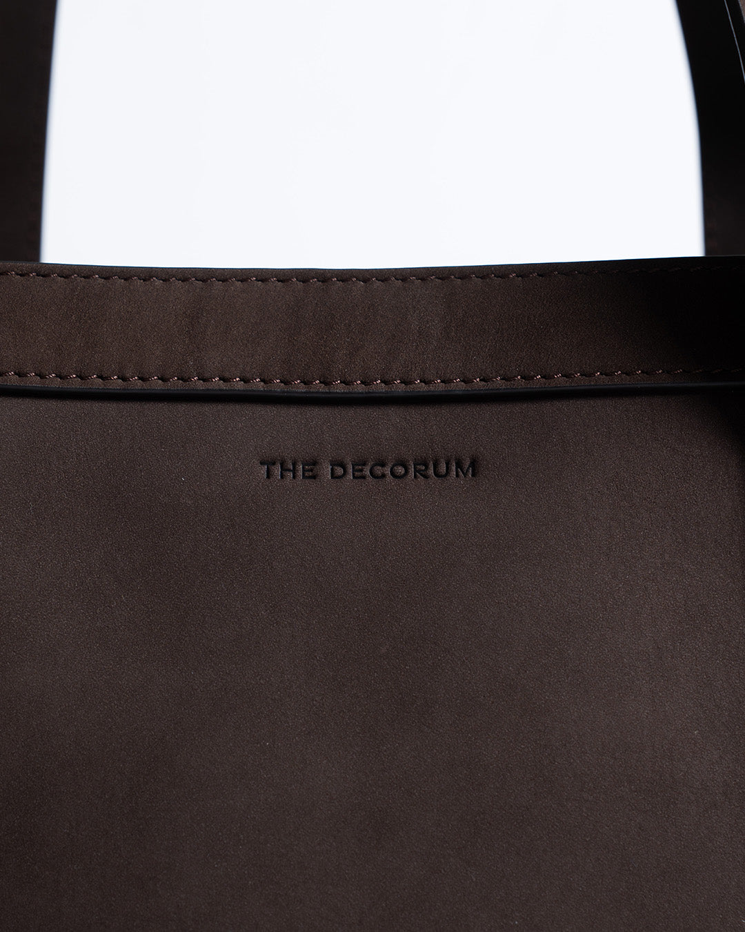 Dark Brown Nubuck - The Decorum Tote Bag