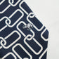 YK Navy White Chain Scarf