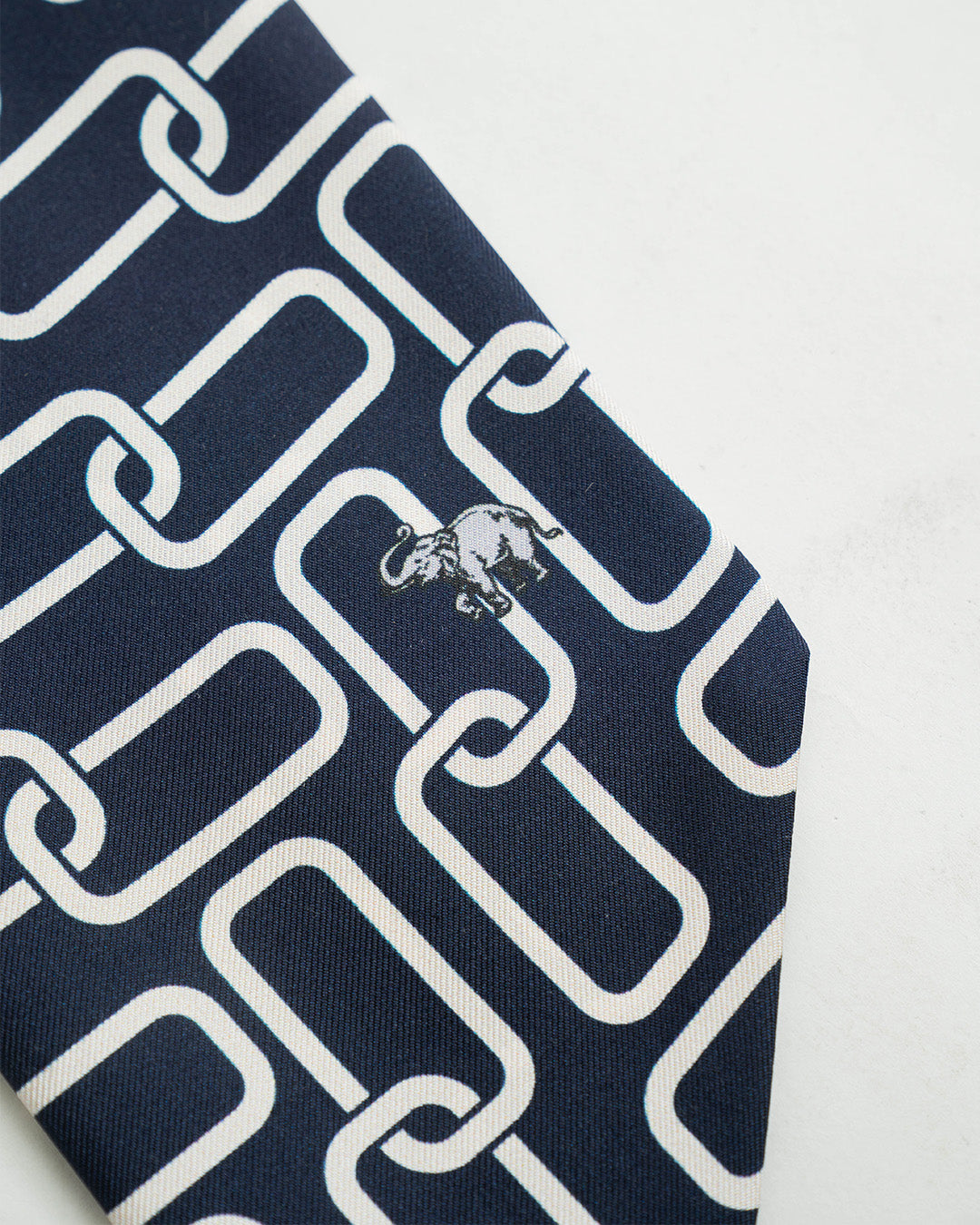YK Navy White Chain Scarf