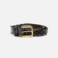 Tory Leather 1-1/4" Braided Belt 2160 Havana