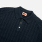 The Decorum Cable Knit Polo Shirt - Navy