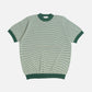 R.C.T. Striped Knit Semi Mockneck Tee – Green/Beige