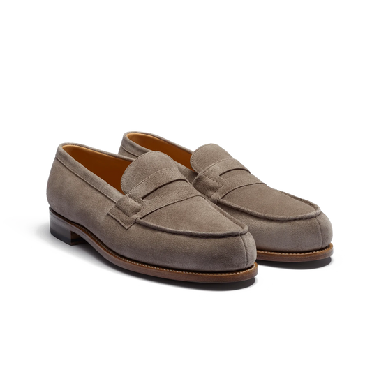 J.M. Weston 180 Loafer Chestnut Suede D Width