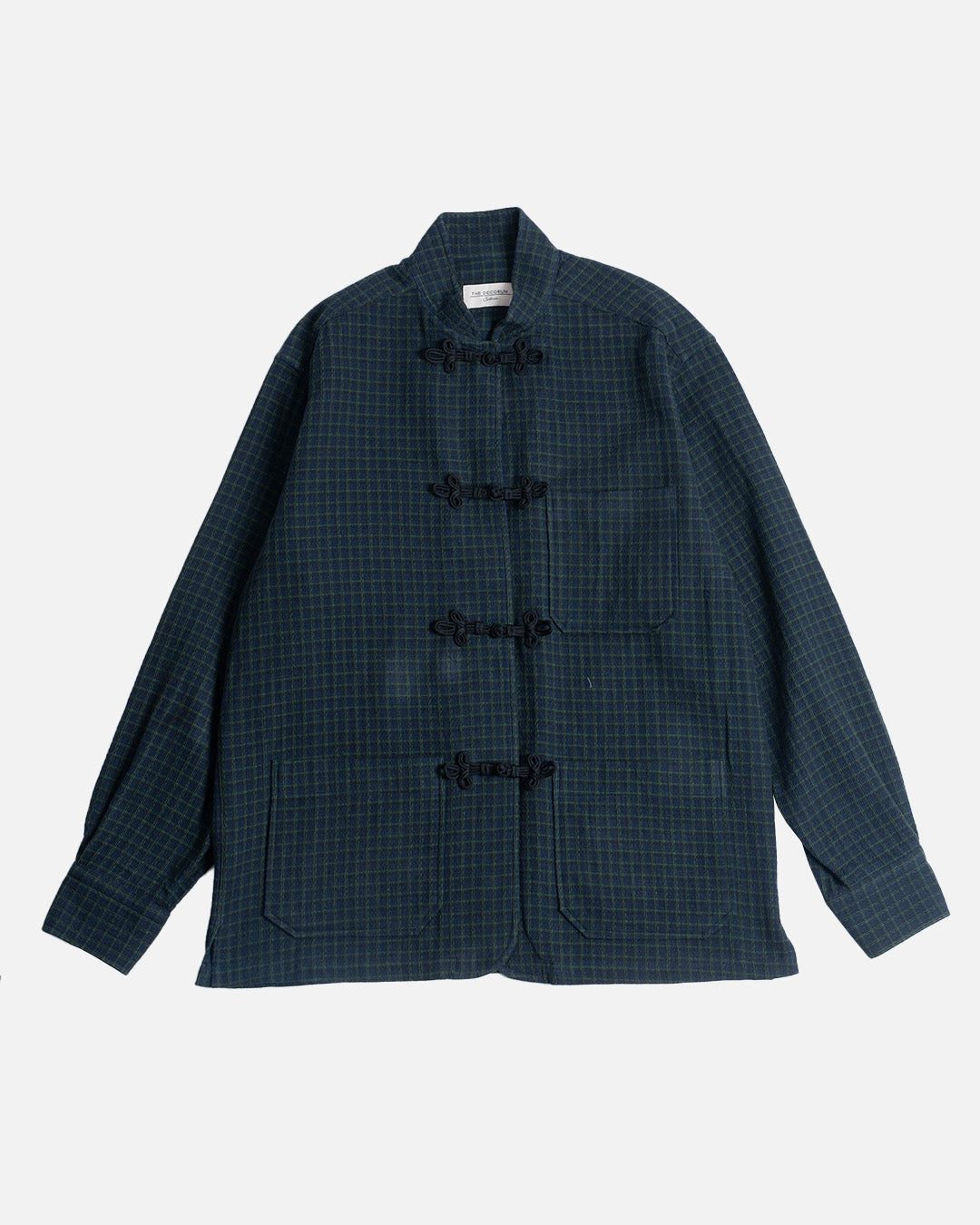 YK Navy / Green Mandarin Over Shirt