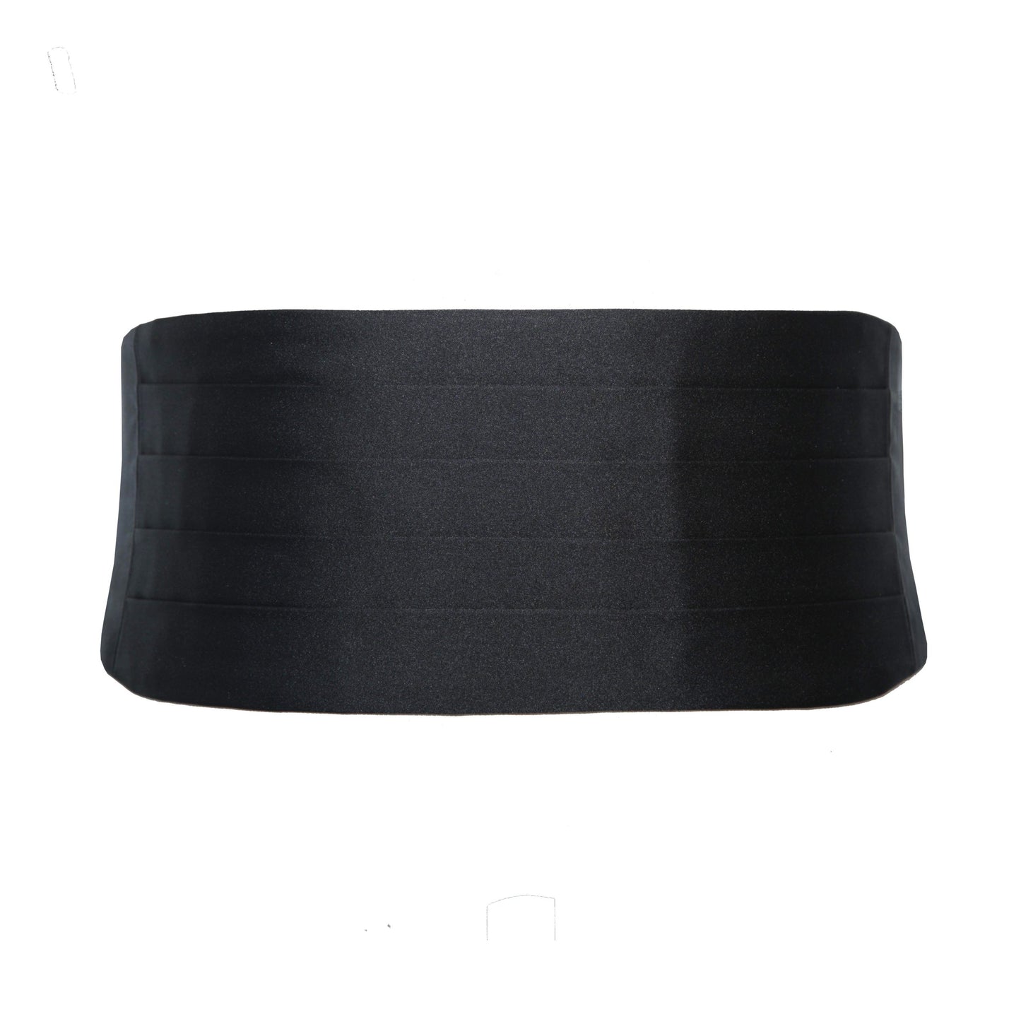 La Bowtique Bowties Cummerbund - Black Silk Satin 5 Pleats