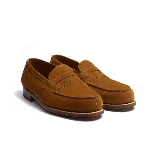 J.M. Weston 180 Loafer Beachnut Suede D Width