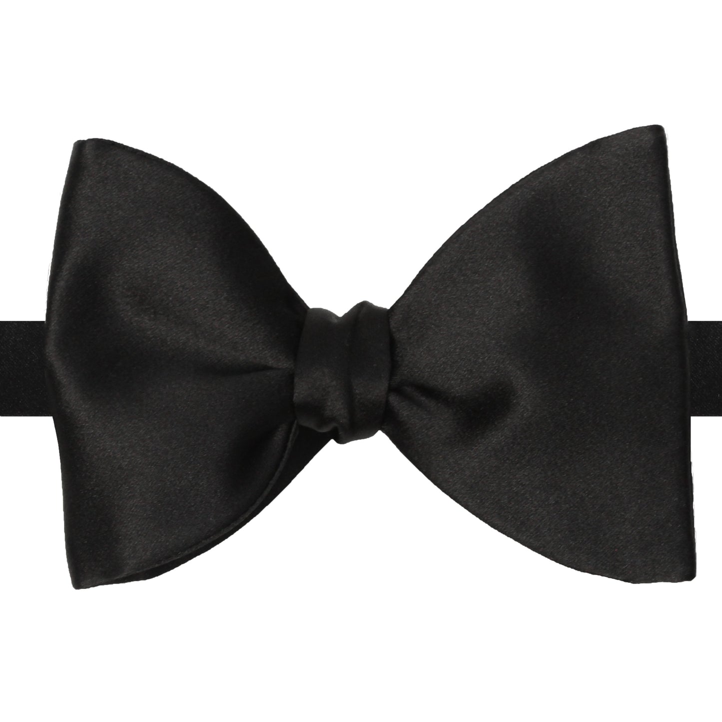 La Bowtique Bowties Oversized Hranek – Black Silk Satin Bow Tie