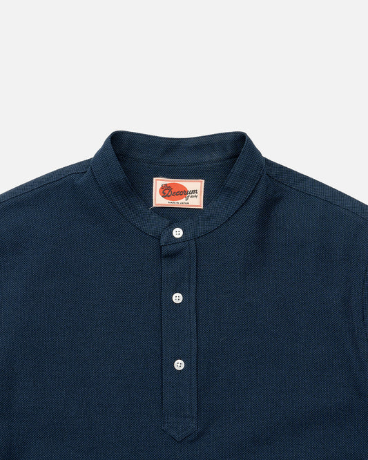 The Decorum Mandarin Collar Shirt - Navy