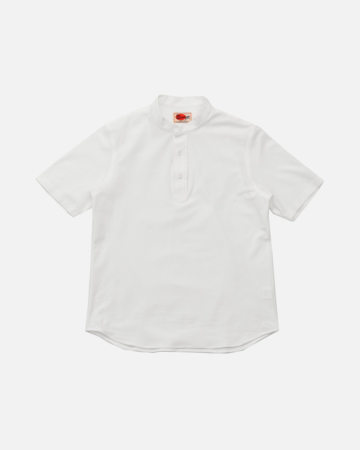 The Decorum Mandarin Collar Polo Shirt - White