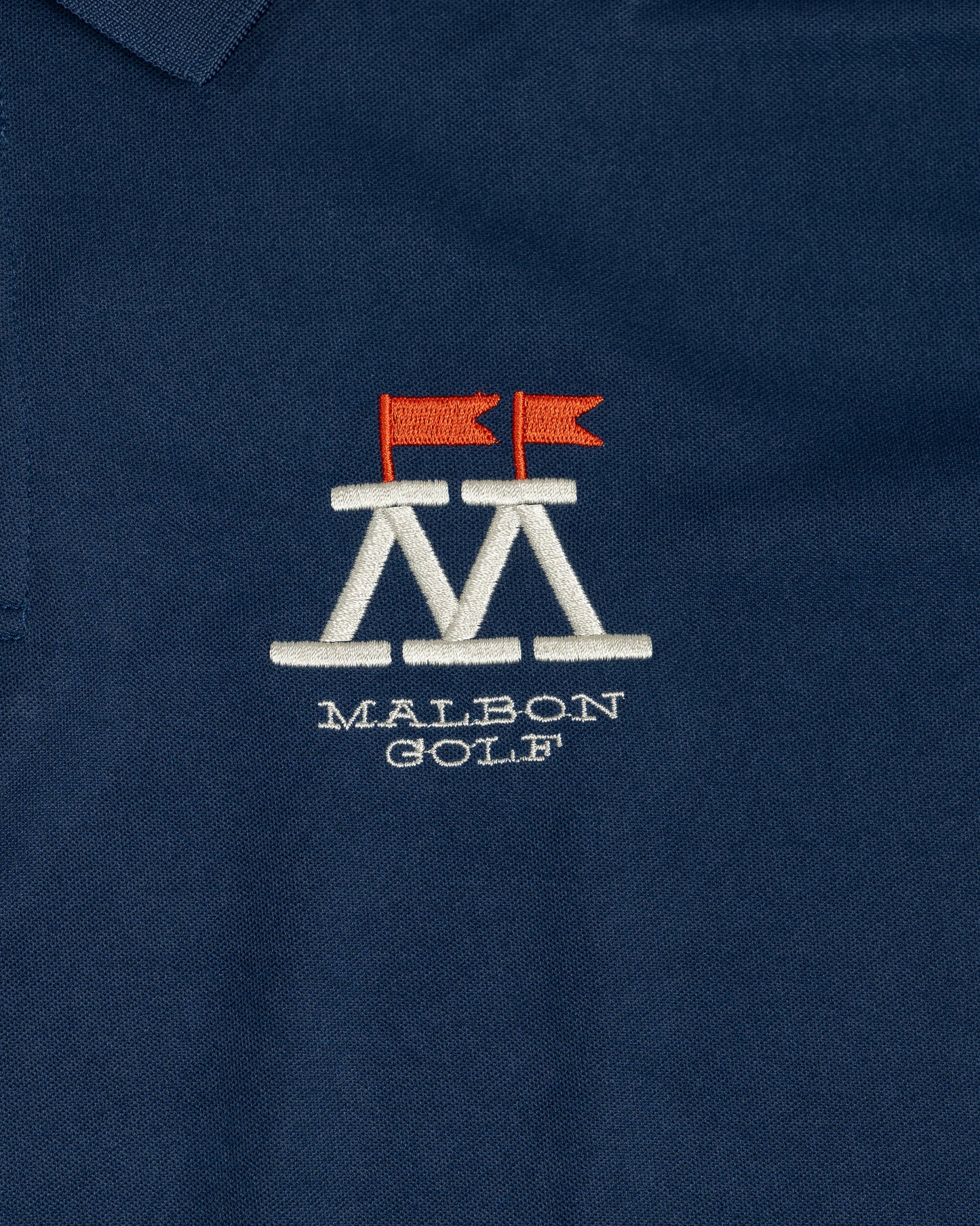 Malbon Golf Range Tested Performance Pique Polo Indigo