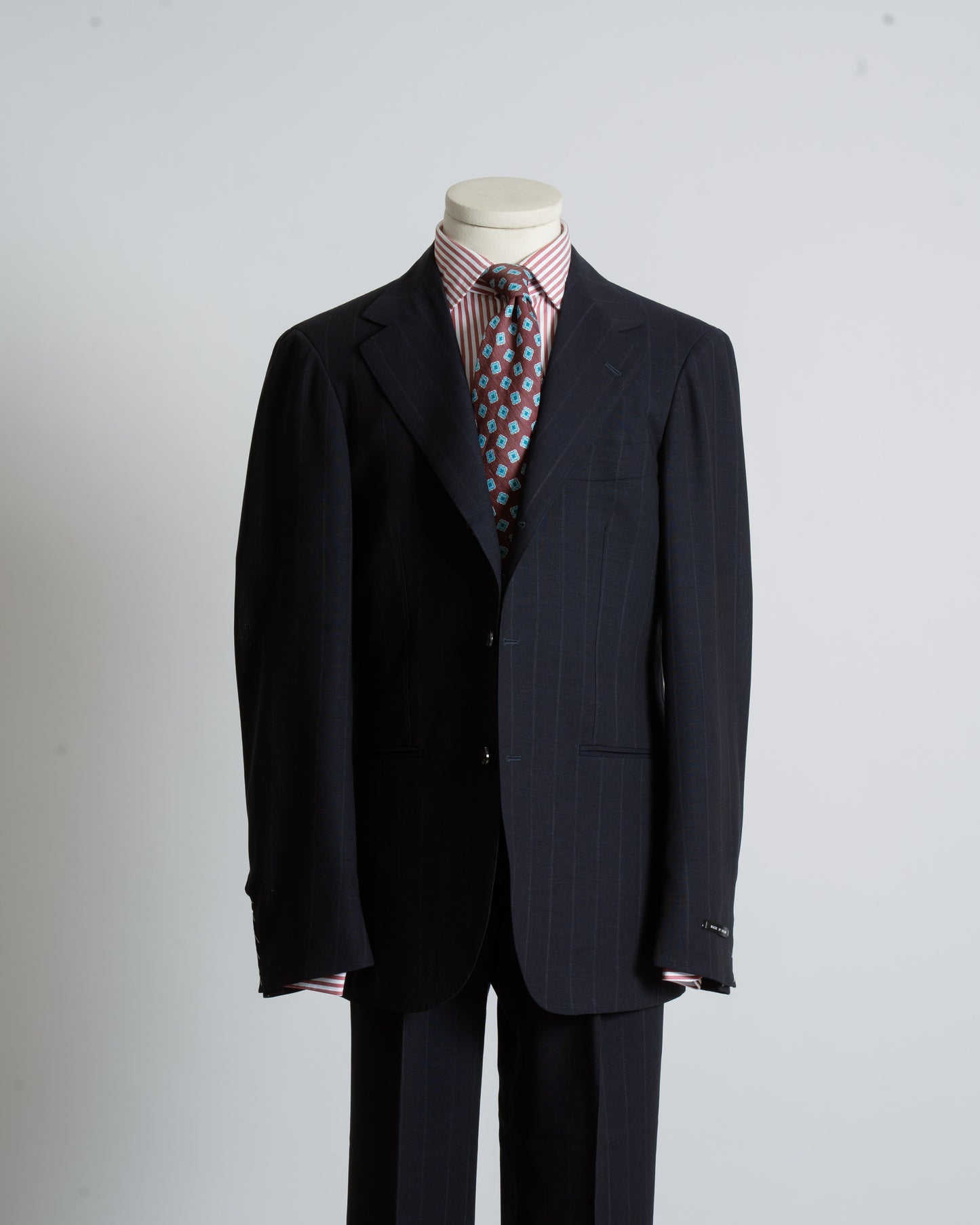 Ring Jacket Navy Stripe Suit