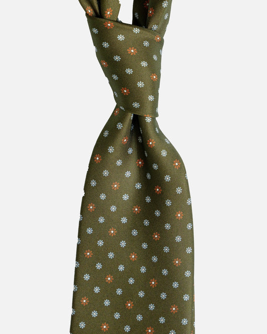 Bigi Cravatte Olive Printed Tie