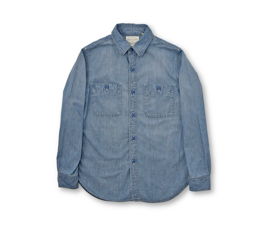 (Pop-up) Fullcount 4810HW-3 Blue Chambray Shirt Fade