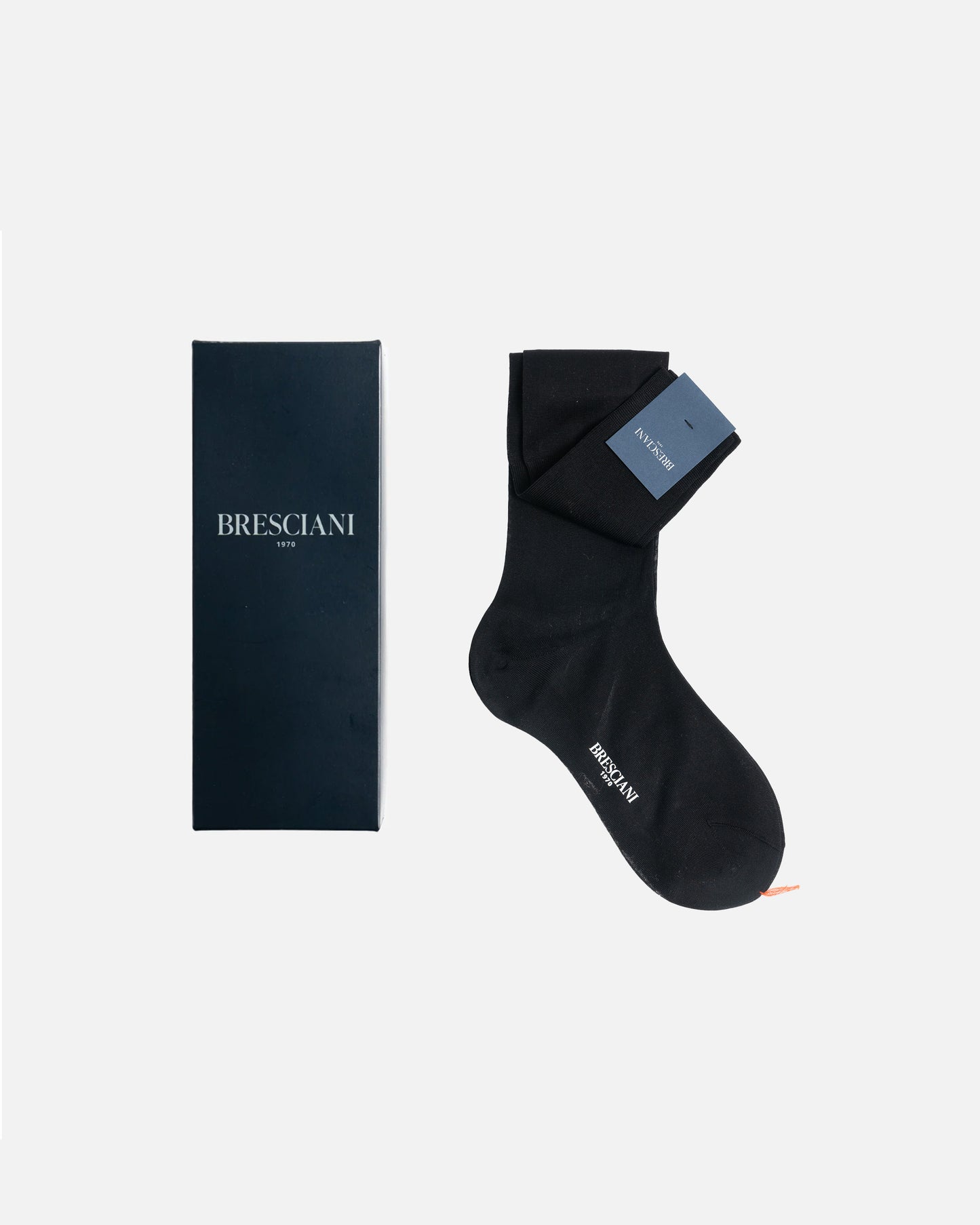 Bresciani 014 Nero Over The Calf Cotton socks