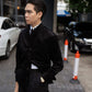 YK Black Stand Collar Work Jacket FW24