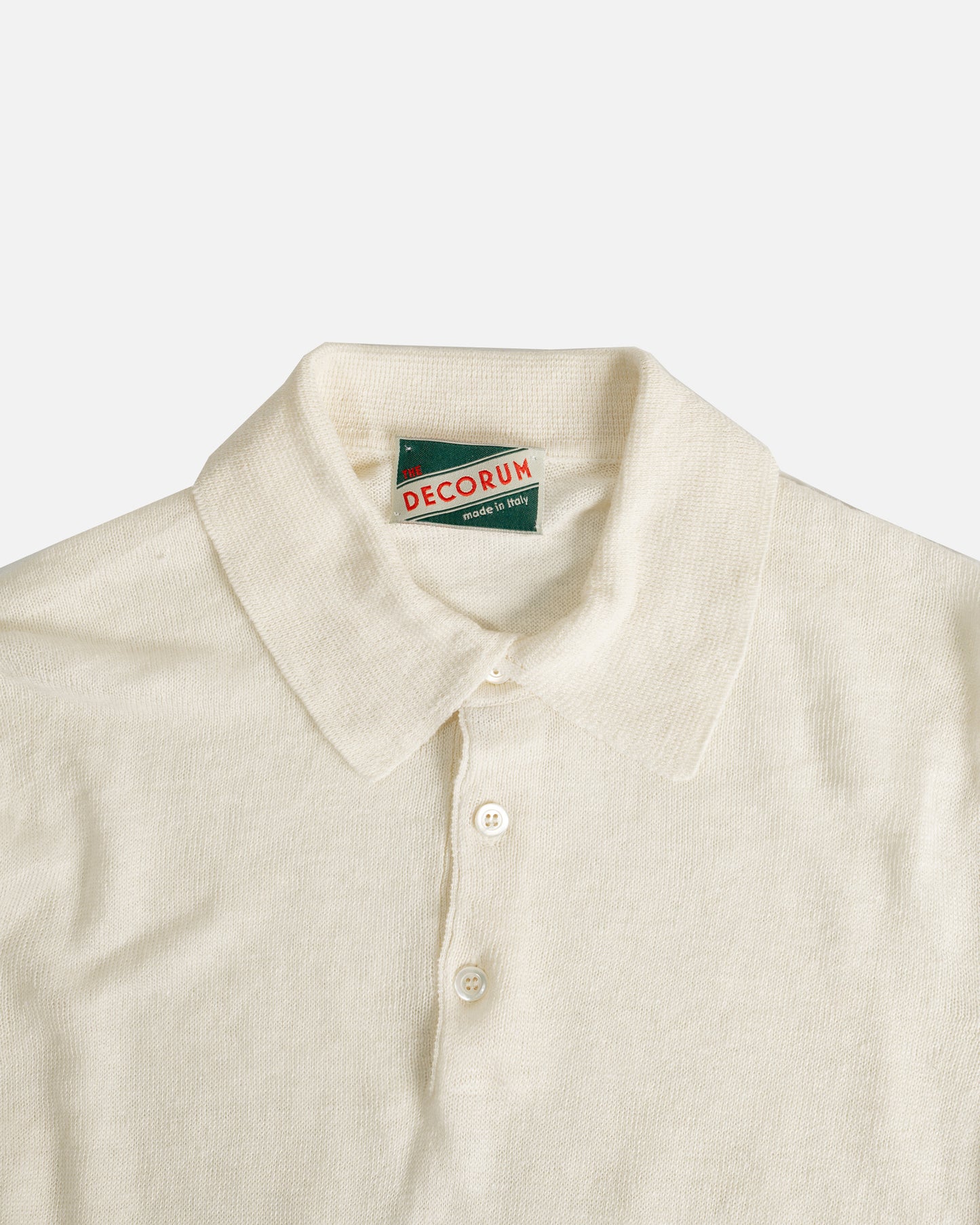 The Decorum Knitted Linen Polo Shirt in Cream