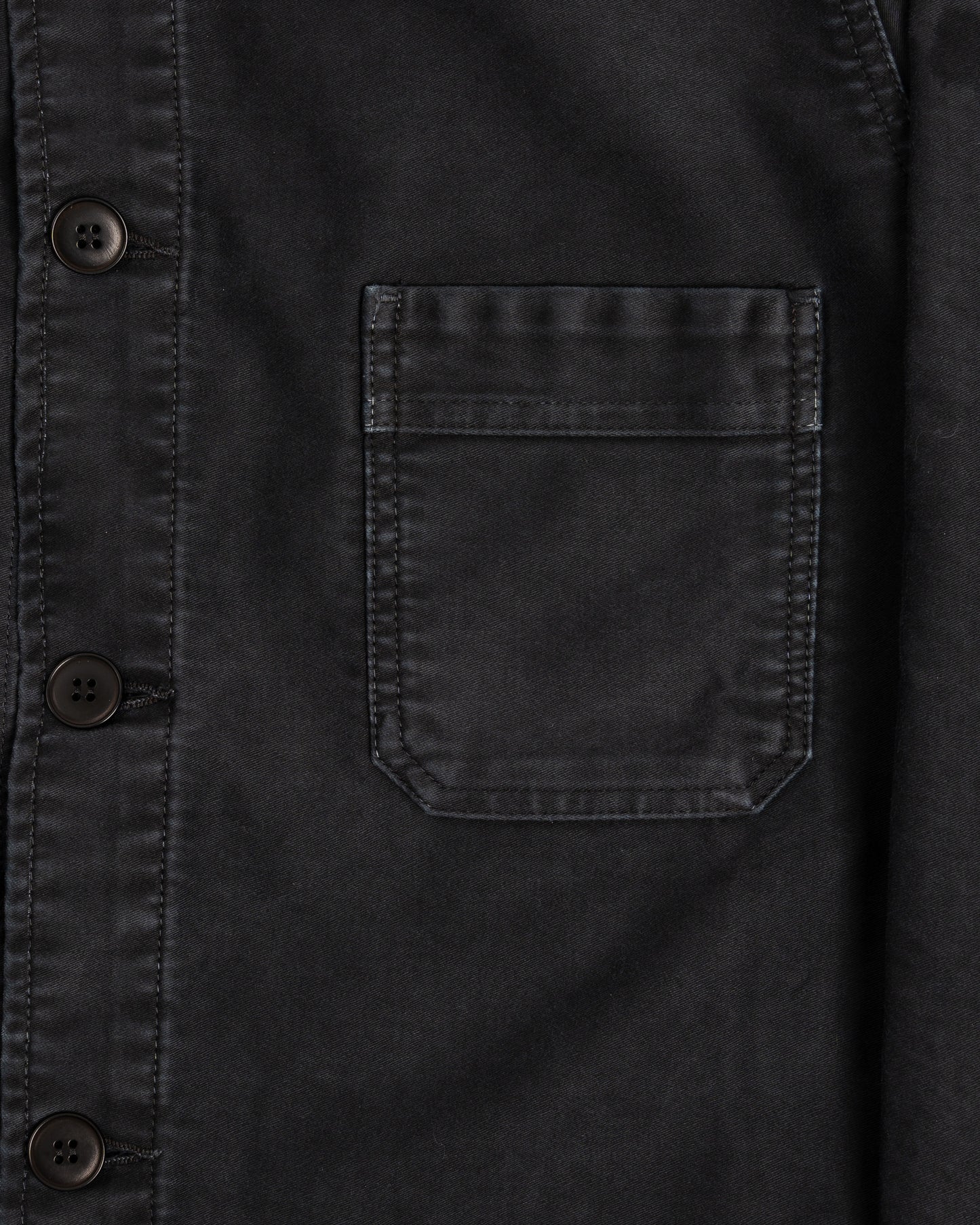 Le Mont Saint Michel Black Washed Cotton Twill Work Jacket