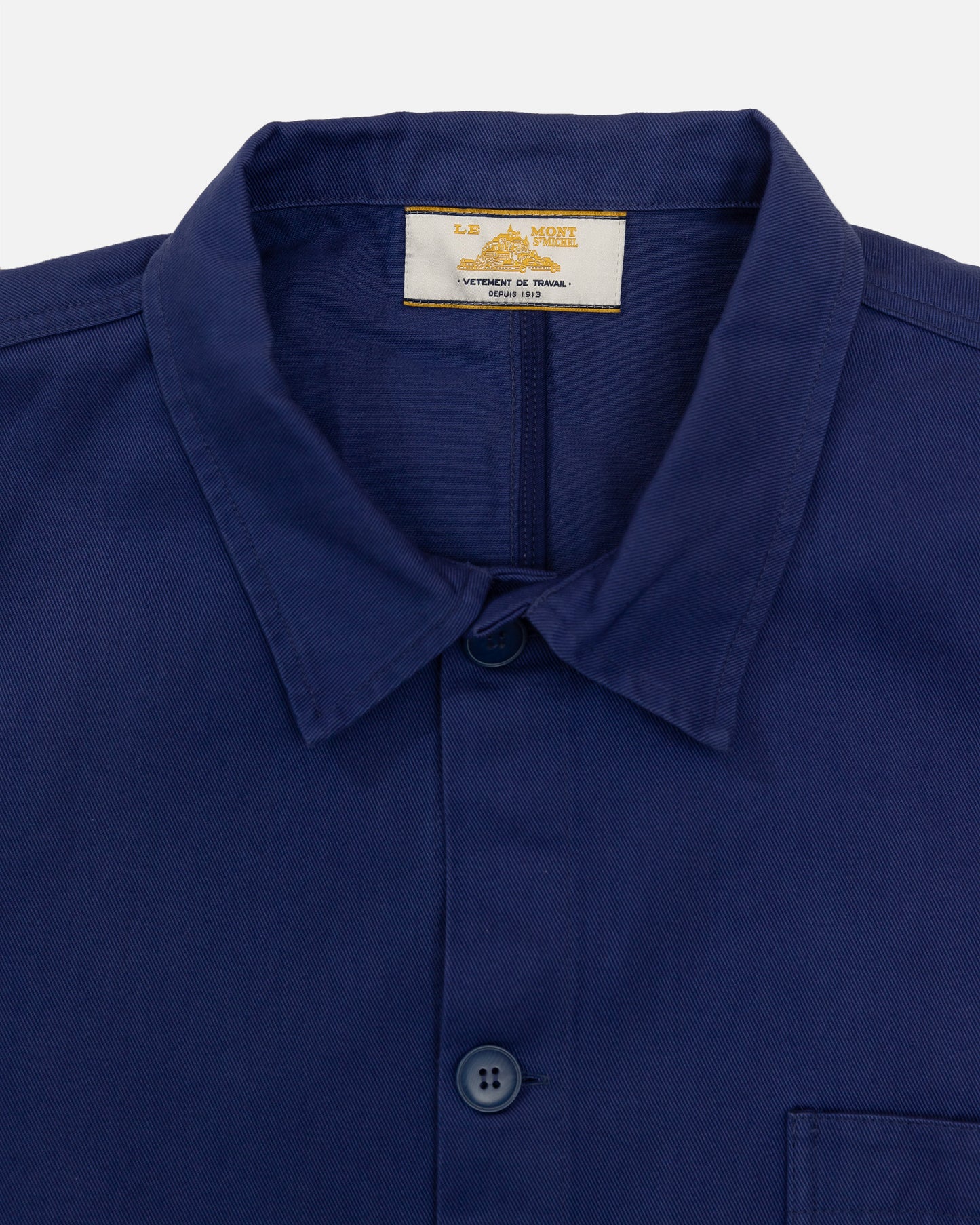 Le Mont Saint Michel Blue Cotton Twill Work Jacket