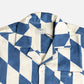 Percival Market Diamond Cuban Shirt Ecru/Navy