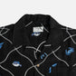 Percival Netted Crab Tapestry Cuban Shirt Black