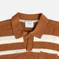 Percival Paros Stripe Polo Shirt Tan/Ecru