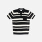 Percival Paros Stripe Polo Shirt Black/Ecru