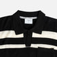 Percival Paros Stripe Polo Shirt Black/Ecru