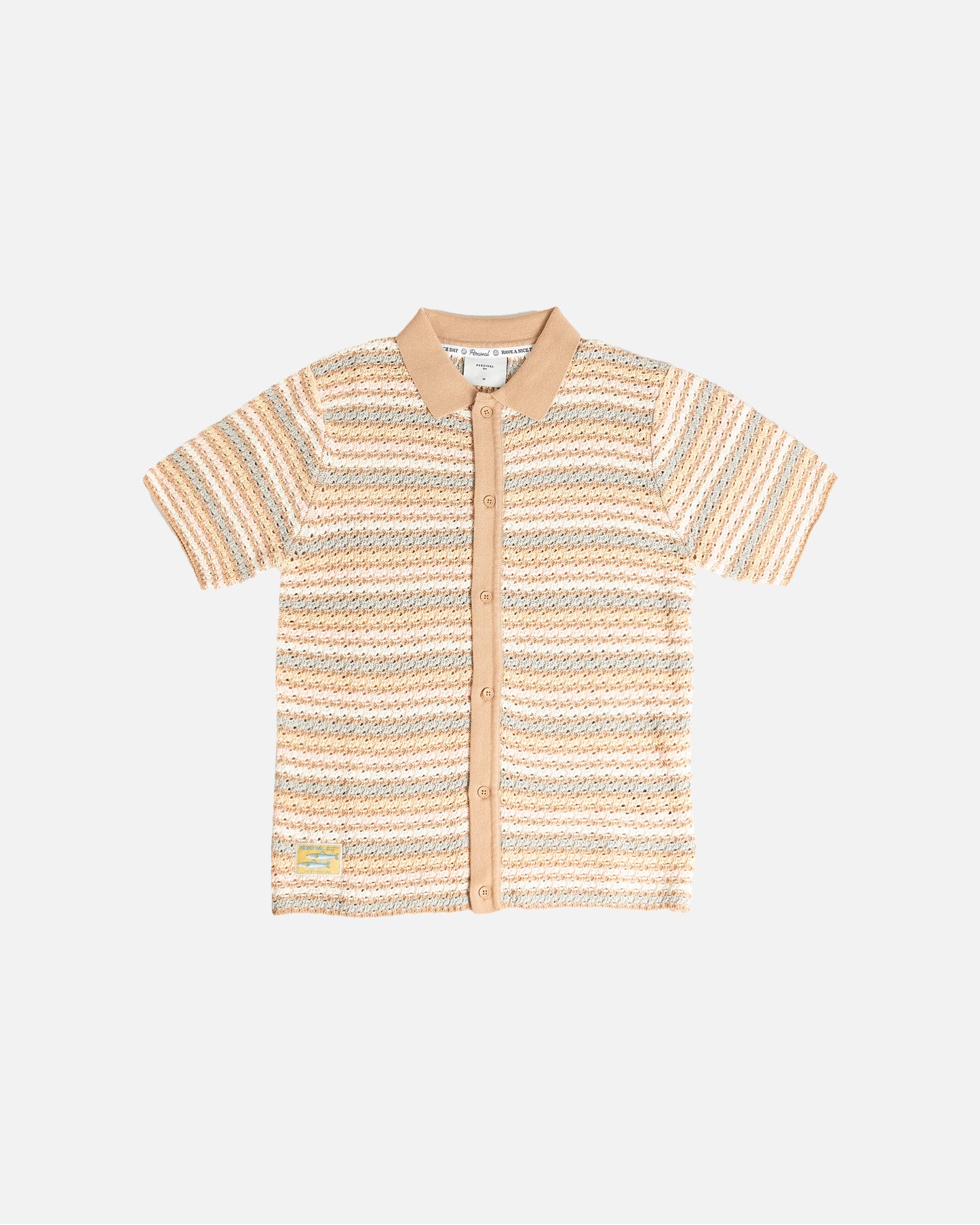 Percival Sari Stripe Knitted Shirt Ecru