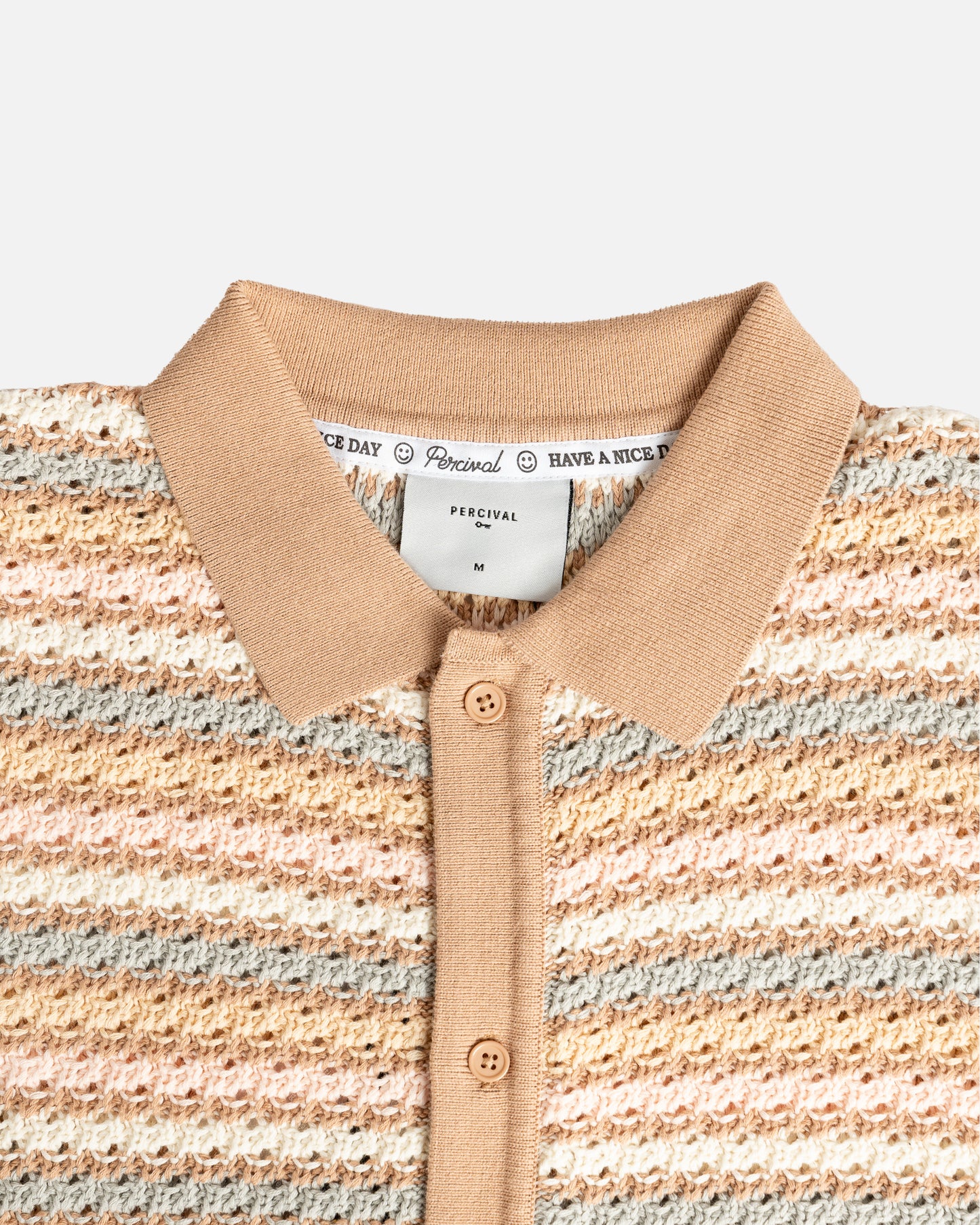 Percival Sari Stripe Knitted Shirt Ecru