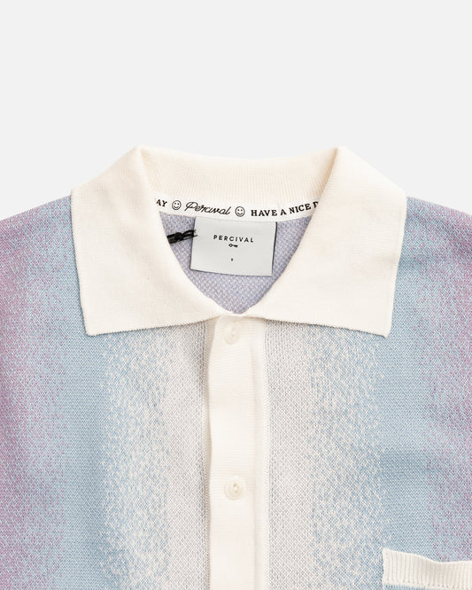 Percival Ombre Knitted Shirt Blue