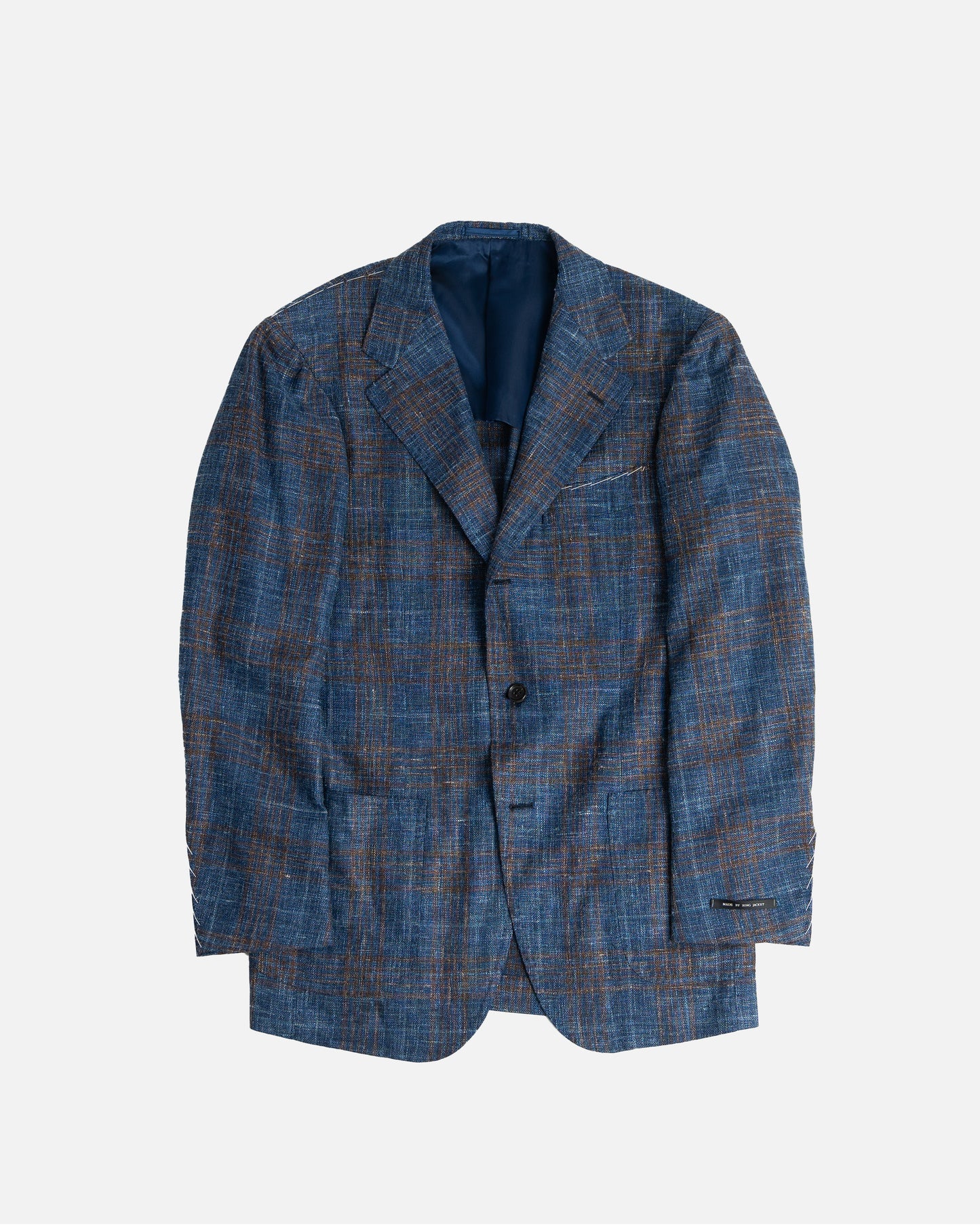 Ring Jacket Blue Plaid Check SS24