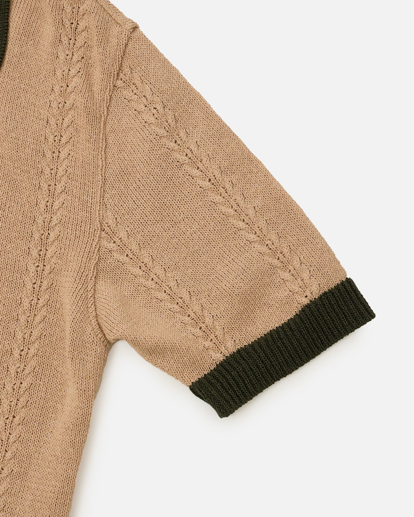 The Decorum Garland Knit Shirt - Beige/Green