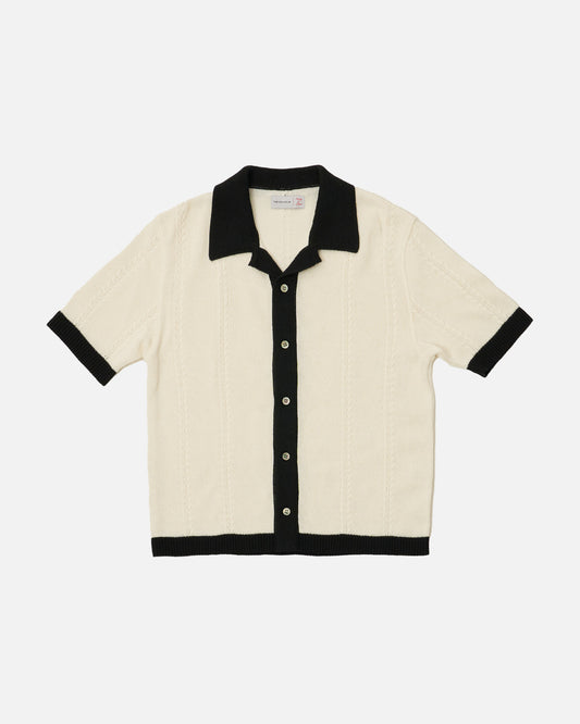 The Decorum Garland Knit Shirt - White/Black