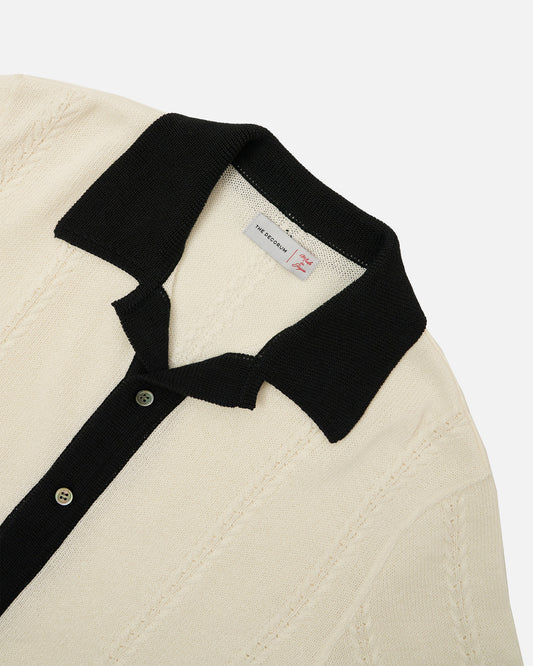 The Decorum Garland Knit Shirt - White/Black