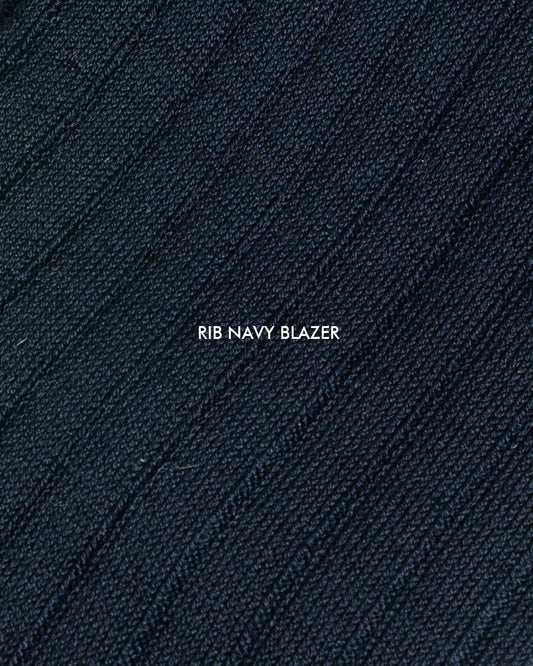 Votta Ribbed Navy Blazer