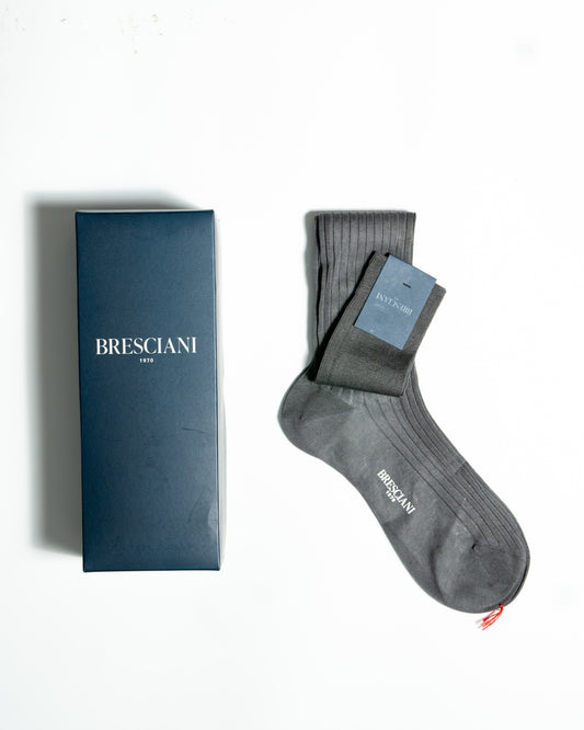 Bresciani 005 Medio Ribbed Over The Calf Cotton socks
