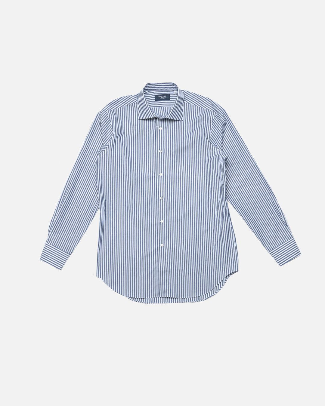 Kamakura Navy Stripe Spread Collar Broadcloth Shirt – The Decorum Bangkok