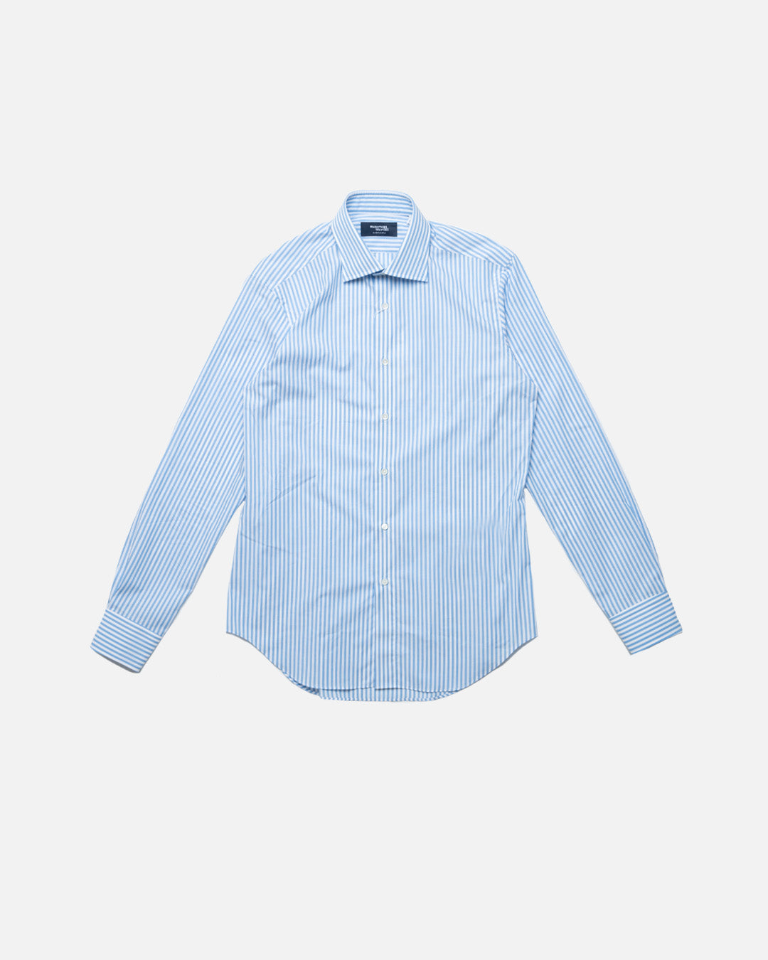 Kamakura Blue Stripe Spread Collar Broadcloth Shirt – The Decorum Bangkok