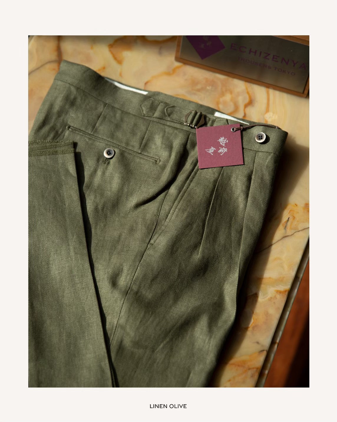 Echizenya Olive Linen Pants