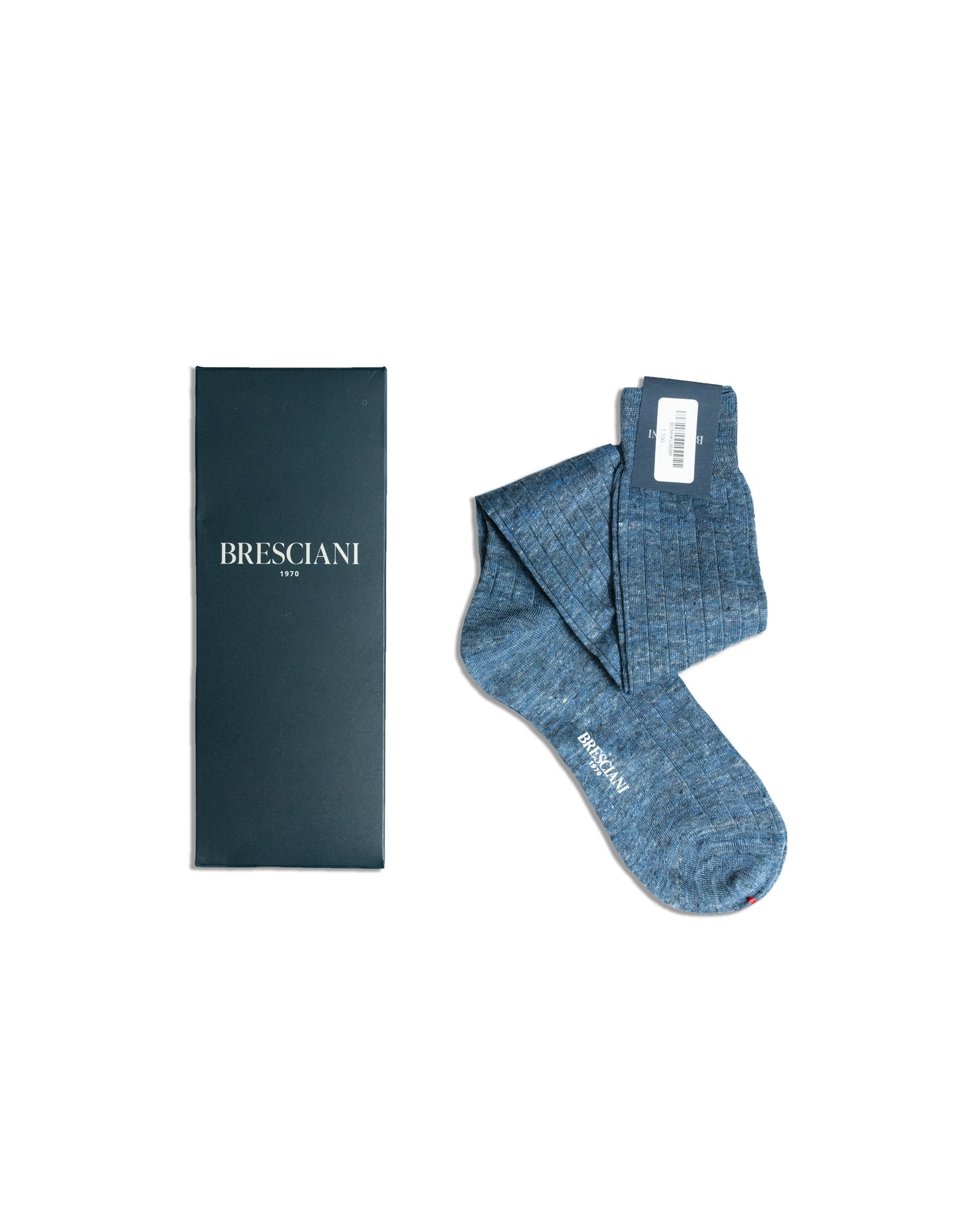 Bresciani 060 Jeans Ribbed Over The Calf Linen socks