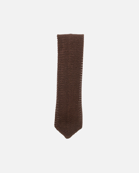 The Decorum Knit Tie in Dark Brown